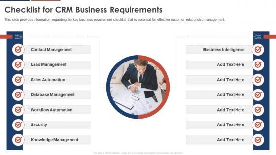 Checklist For CRM Business Requirements Consumer Service Strategy Transformation Toolkit