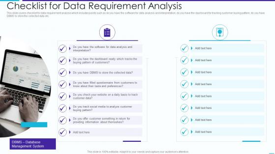 Checklist For Data Requirement Analysis