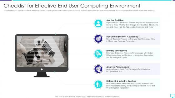 Checklist For Effective End User Computing Environment Desktop Virtualization