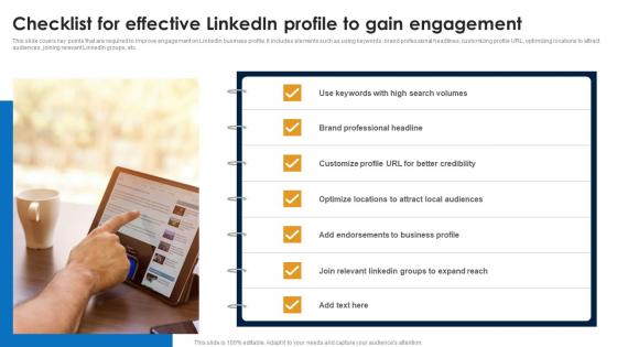 Checklist For Effective Linkedin Profile Linkedin Marketing Strategies To Increase Conversions MKT SS V