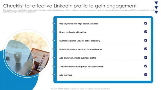 Checklist For Effective Linkedin Profile To Gain Comprehensive Guide To Linkedln Marketing Campaign MKT SS