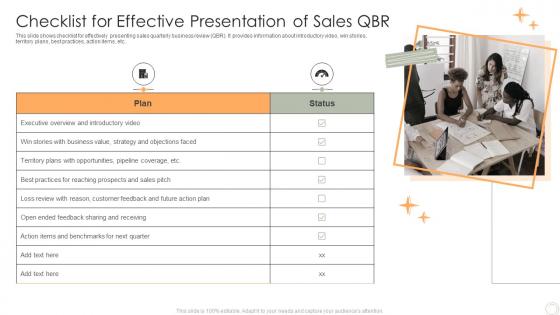 Checklist For Effective Presentation Of Sales QBR
