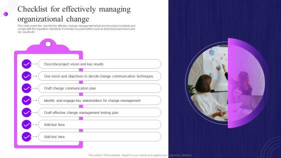 Checklist For Effectively Managing Organizational Change Overview Of Change Management