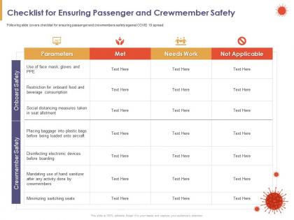 Checklist for ensuring passenger and crewmember safety met powerpoint presentation formats