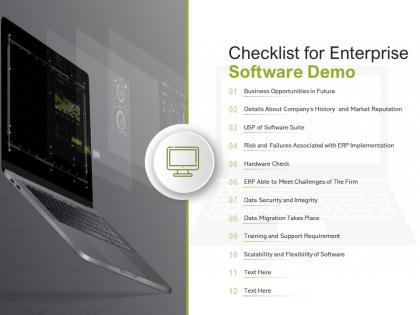 Checklist for enterprise software demo