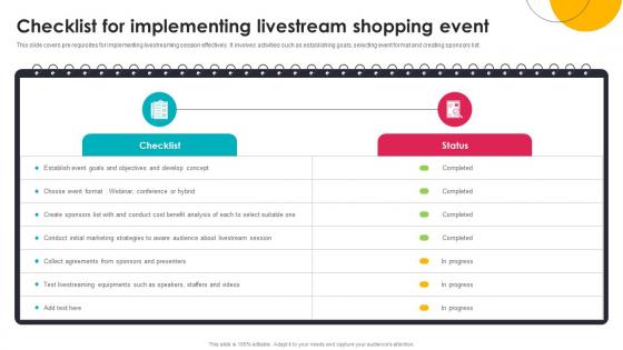 Checklist For Implementing Livestream Shopping Event