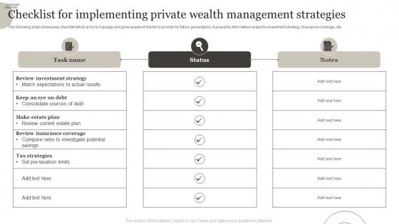 Checklist For Implementing Private Wealth Management Strategies