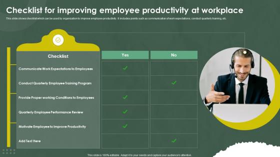 Checklist For Improving Employee Productivity At Workplace