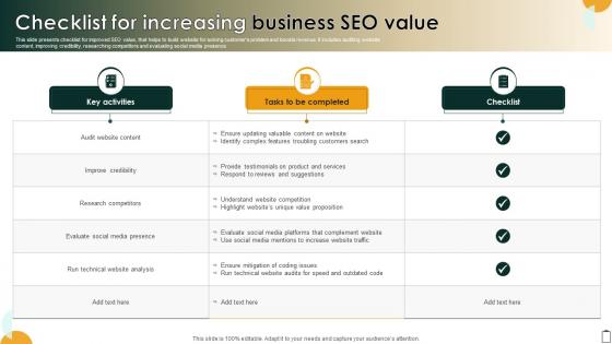 Checklist For Increasing Business SEO Value