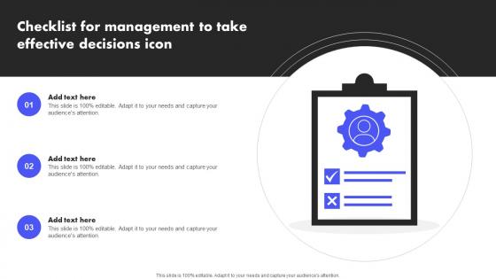 Checklist For Management To Take Effective Decisions Icon