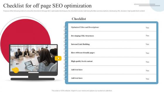 Checklist For Off Page Seo Backlinking And Seo Strategic Plan To Increase Online Presence
