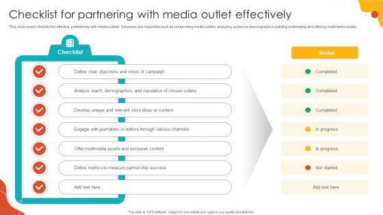 Checklist For Partnering With Media Outlet Effectively