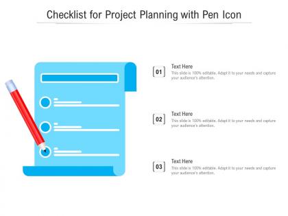 Checklist for project planning with pen icon