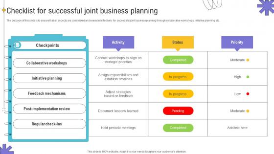 Checklist For Successful Joint Business Planning