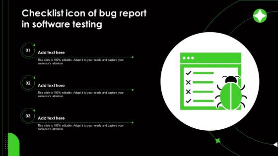 Checklist Icon Of Bug Report In Software Testing