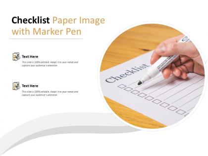 Checklist paper image with marker pen
