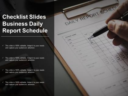Checklist slides business daily report schedule