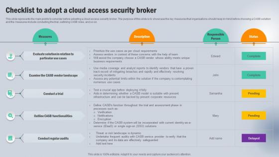 Checklist To Adopt A Cloud Access Security Broker Next Generation CASB