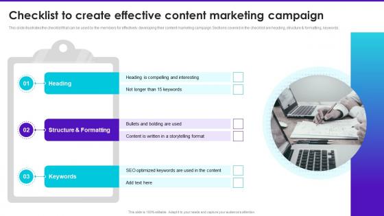 Checklist To Create Effective Content Marketing Campaign Content Playbook For Marketers