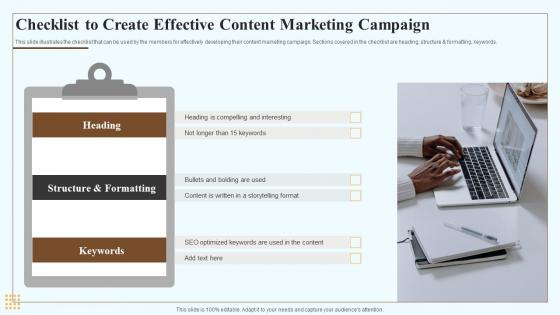 Checklist To Create Effective Content Marketing Campaign Marketing Playbook For Content Creation