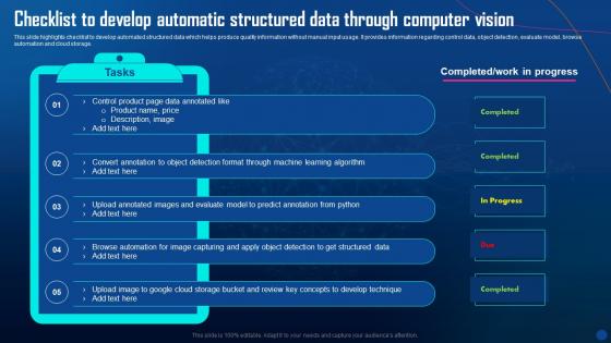 Checklist To Develop Automatic Structured Data Through Computer Vision