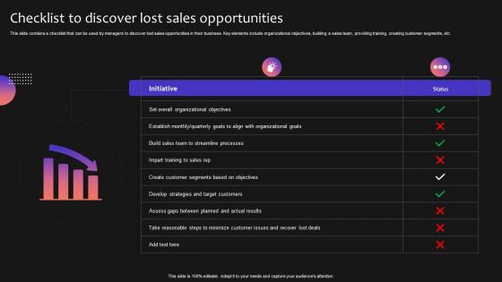 Checklist To Discover Lost Sales Opportunities