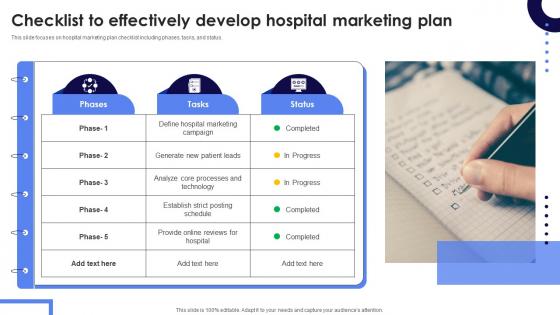 Checklist To Effectively Develop Hospital Marketing Plan