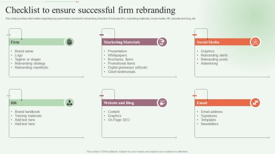 Checklist To Ensure Successful Firm Rebranding Step By Step Approach For Rebranding Process