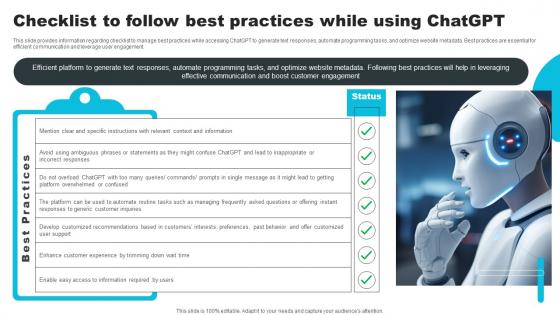 Checklist To Follow Best Practices While Using ChatGPT How ChatGPT Actually Work ChatGPT SS V