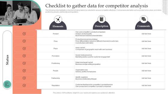 Checklist To Gather Data For Competitor Strategic Guide To Gain MKT SS V