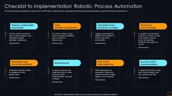 Checklist To Implementation Robotic Streamlining Operations With Artificial Intelligence