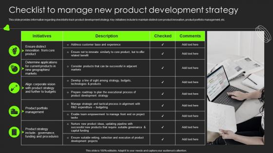 Checklist To Manage New Product Development Strategy Building Substantial Business Strategy