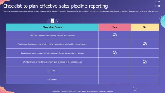 Checklist To Plan Effective Sales Pipeline Reporting