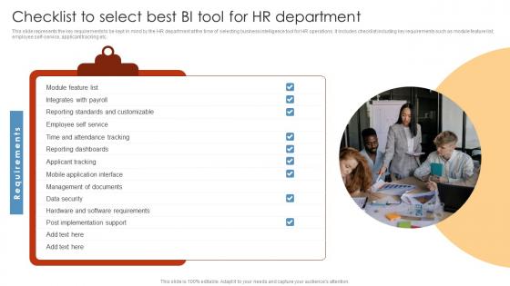 Checklist To Select Best Bi Tool For HR Department HR Analytics Tools Application