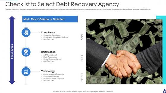 Checklist to select debt recovery agency