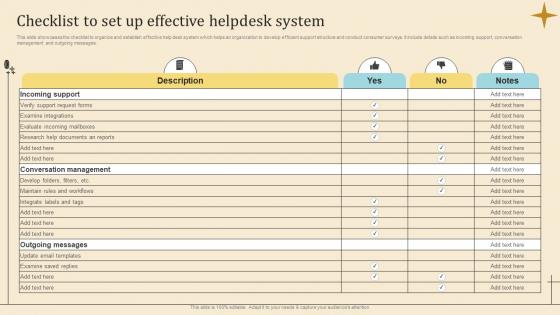 Checklist To Set Up Effective Helpdesk System