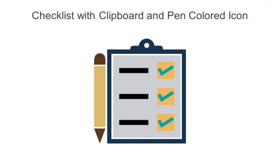 Checklist With Clipboard And Pen Colored Icon In Powerpoint Pptx Png And Editable Eps Format