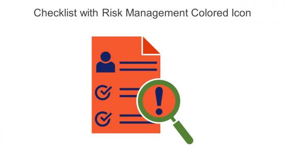 Checklist With Risk Management Colored Icon In Powerpoint Pptx Png And Editable Eps Format