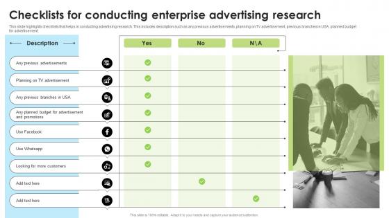 Checklists For Conducting Enterprise Advertising Research