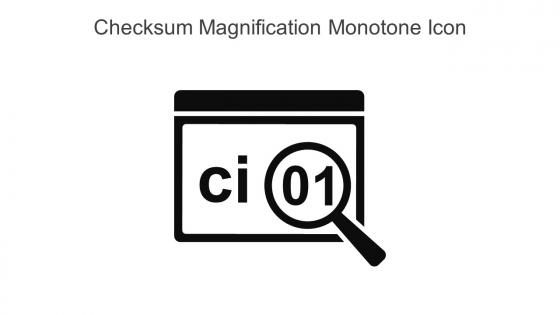 Checksum Magnification Monotone Icon In Powerpoint Pptx Png And Editable Eps Format