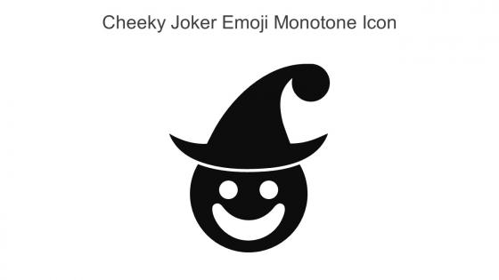 Cheeky Joker Emoji Monotone Icon In Powerpoint Pptx Png And Editable Eps Format