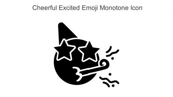 Cheerful Excited Emoji Monotone Icon In Powerpoint Pptx Png And Editable Eps Format