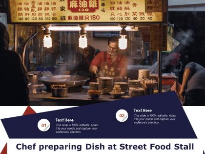 Chef preparing dish at street food stall