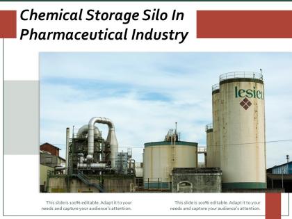 Chemical storage silo in pharmaceutical industry