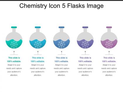 Chemistry icon 5 flasks image