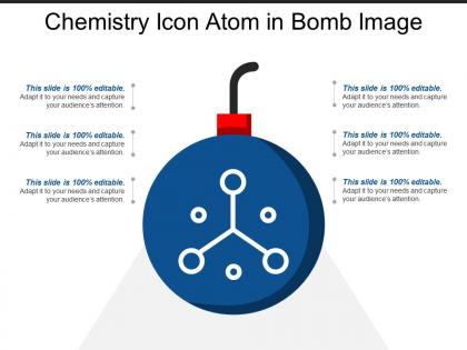 Chemistry icon atom in bomb image