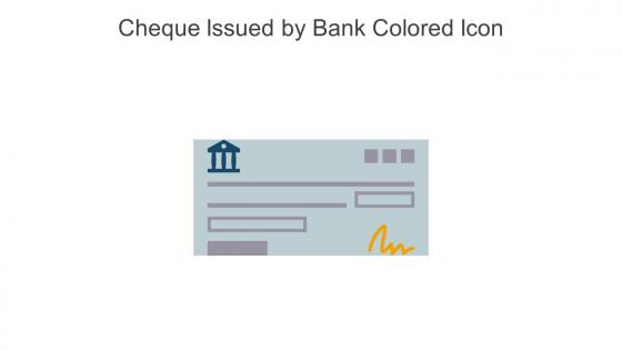 Cheque Issued By Bank Colored Icon In Powerpoint Pptx Png And Editable Eps Format