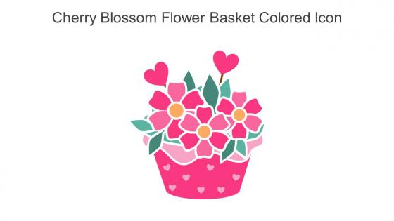 Cherry Blossom Flower Basket Colored Icon In Powerpoint Pptx Png And Editable Eps Format