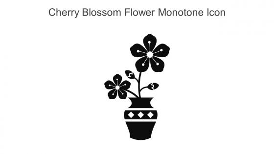 Cherry Blossom Flower Monotone Icon In Powerpoint Pptx Png And Editable Eps Format