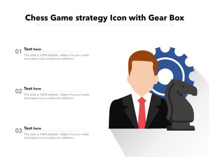 Chess game strategy icon with gear box